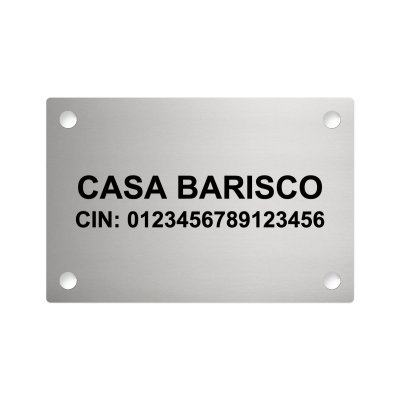Targa Cin in alluminio