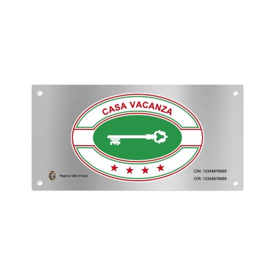 Targa Classificazione Alluminio Silver Valle D'Aosta