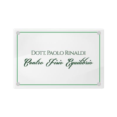Targa Studio Fisioterapia Singola Lastra Plexiglass
