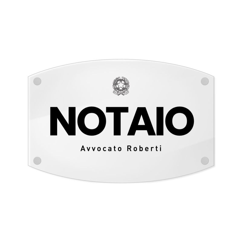 Targa Notaio Singola Lastra Plexiglass