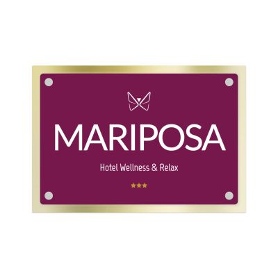 Targa Ingresso Hotel Doppia Lastra Alluminio Gold