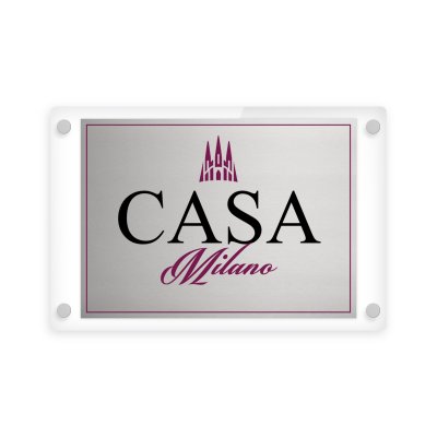 Targa Ingresso Hotel Combo Rettangolare Silver
