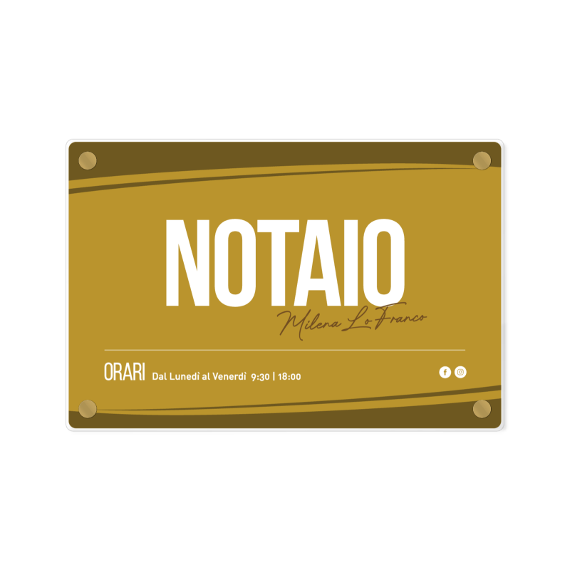 Targa Notaio Singola lastra Plexiglass