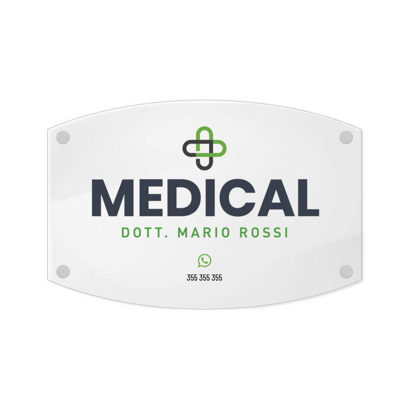 Targa Studio Medico Singola lastra Plexiglass