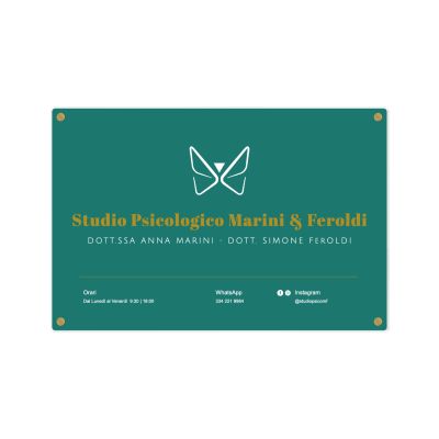 Targa Studio Psicologico Associato PLexiglass Singola Lastra