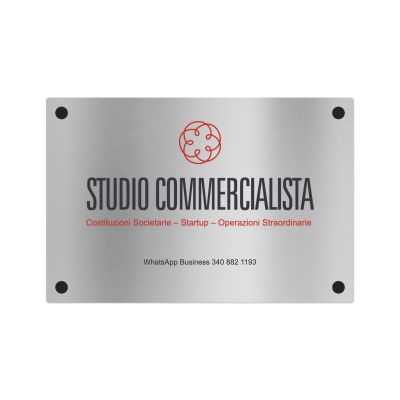 Targa Commercialisti Singola Lastra Alluminio